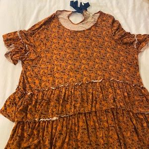 Matilda jane ruffle top with back tie detail